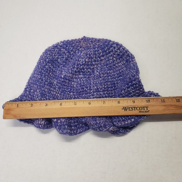 Women Purple Multicolor Crochet Handmade Wavy Cute Bucket Hat Beanie New - Picture 7 of 11
